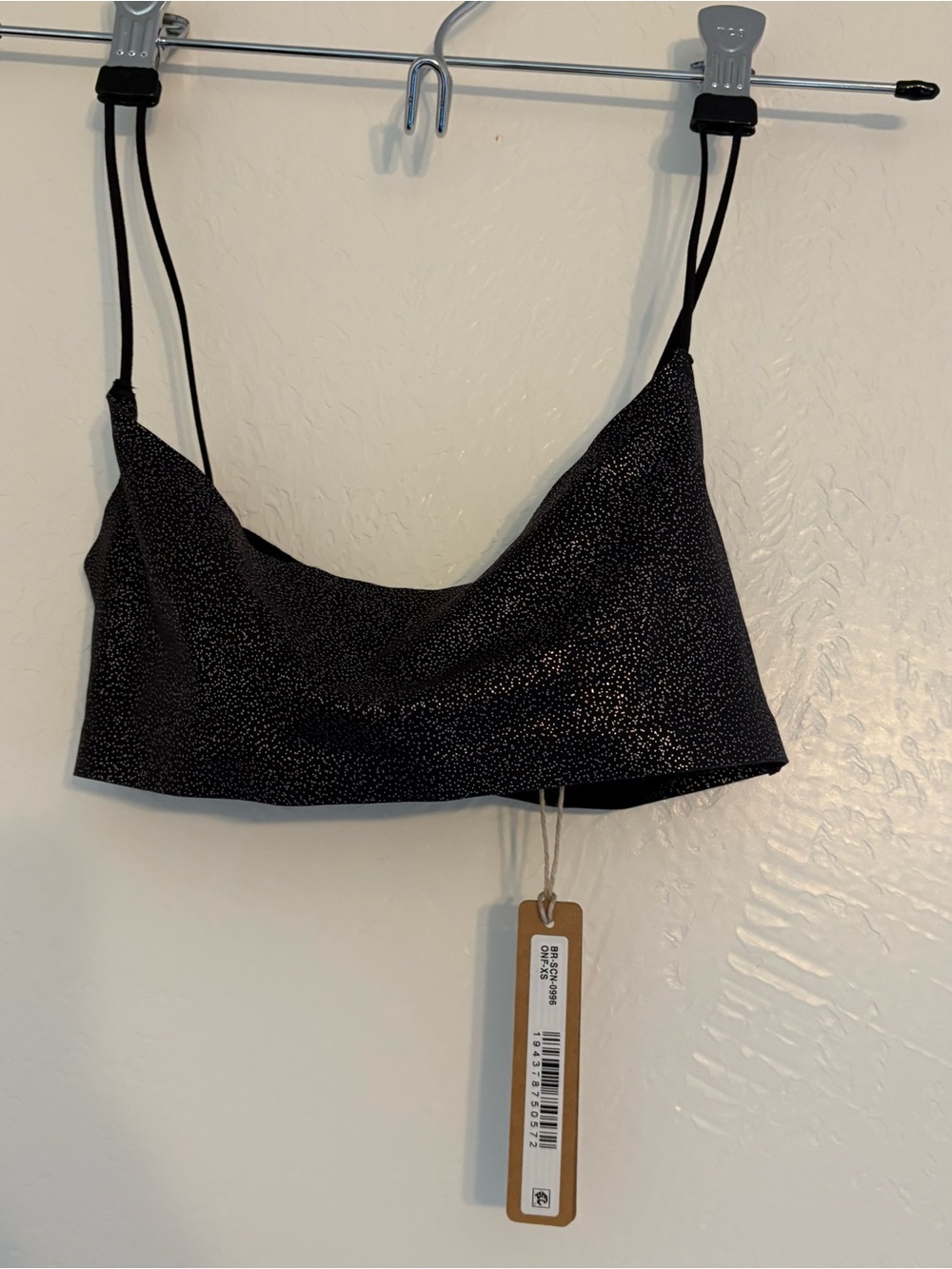 SKIMS Black Shimmer Scoop Bralette